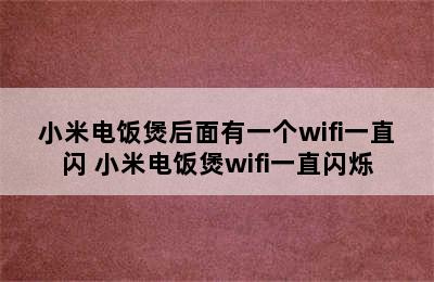 小米电饭煲后面有一个wifi一直闪 小米电饭煲wifi一直闪烁